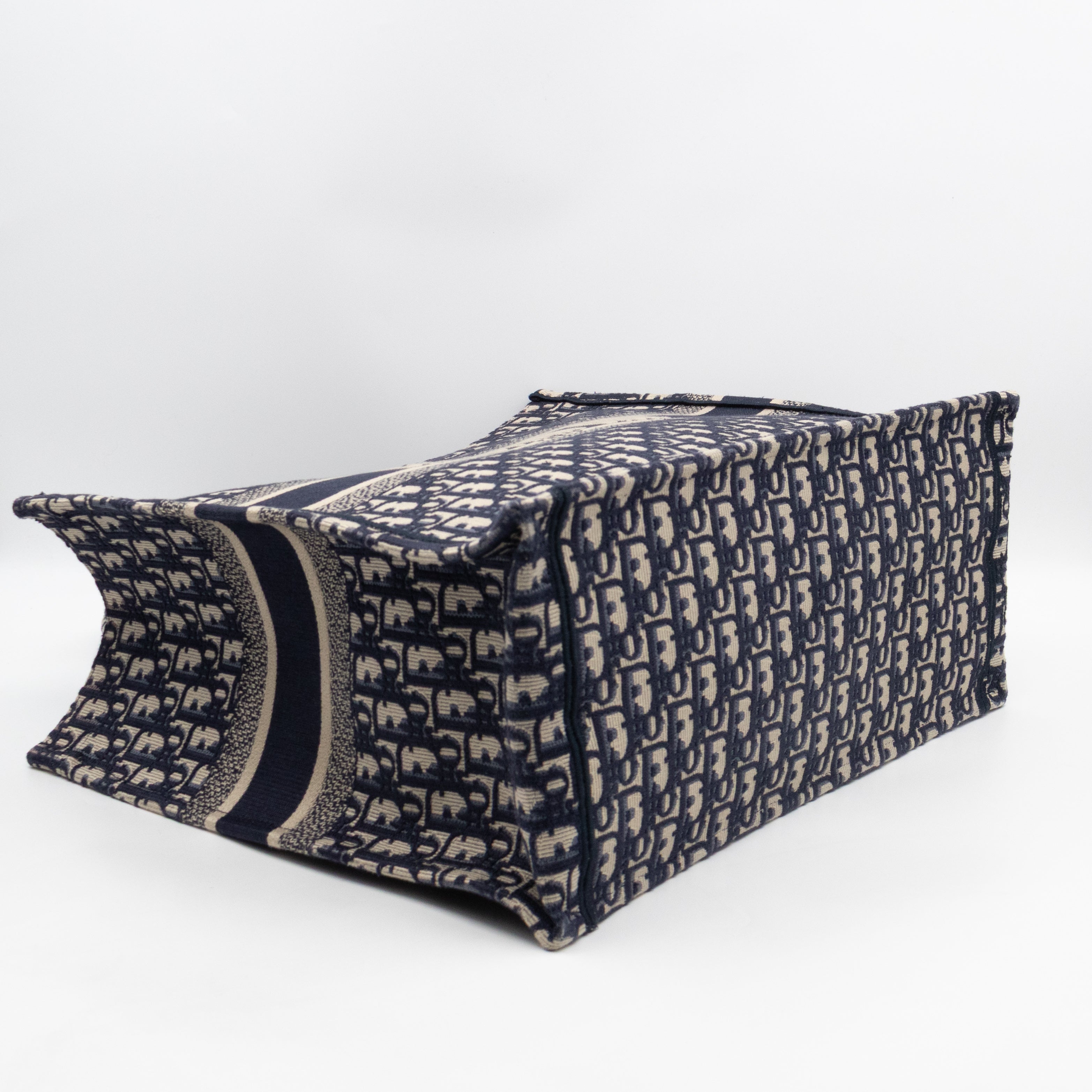 Book Tote Large Blue Oblique Embroidery