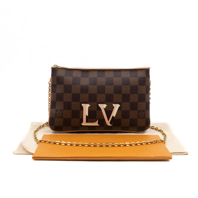 Double Zip Pochette Damier Ebene LV
