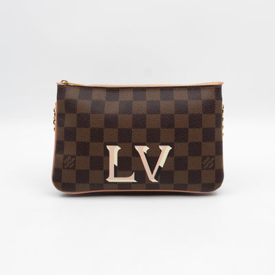 Double Zip Pochette Damier Ebene LV