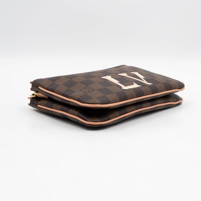 Double Zip Pochette Damier Ebene LV