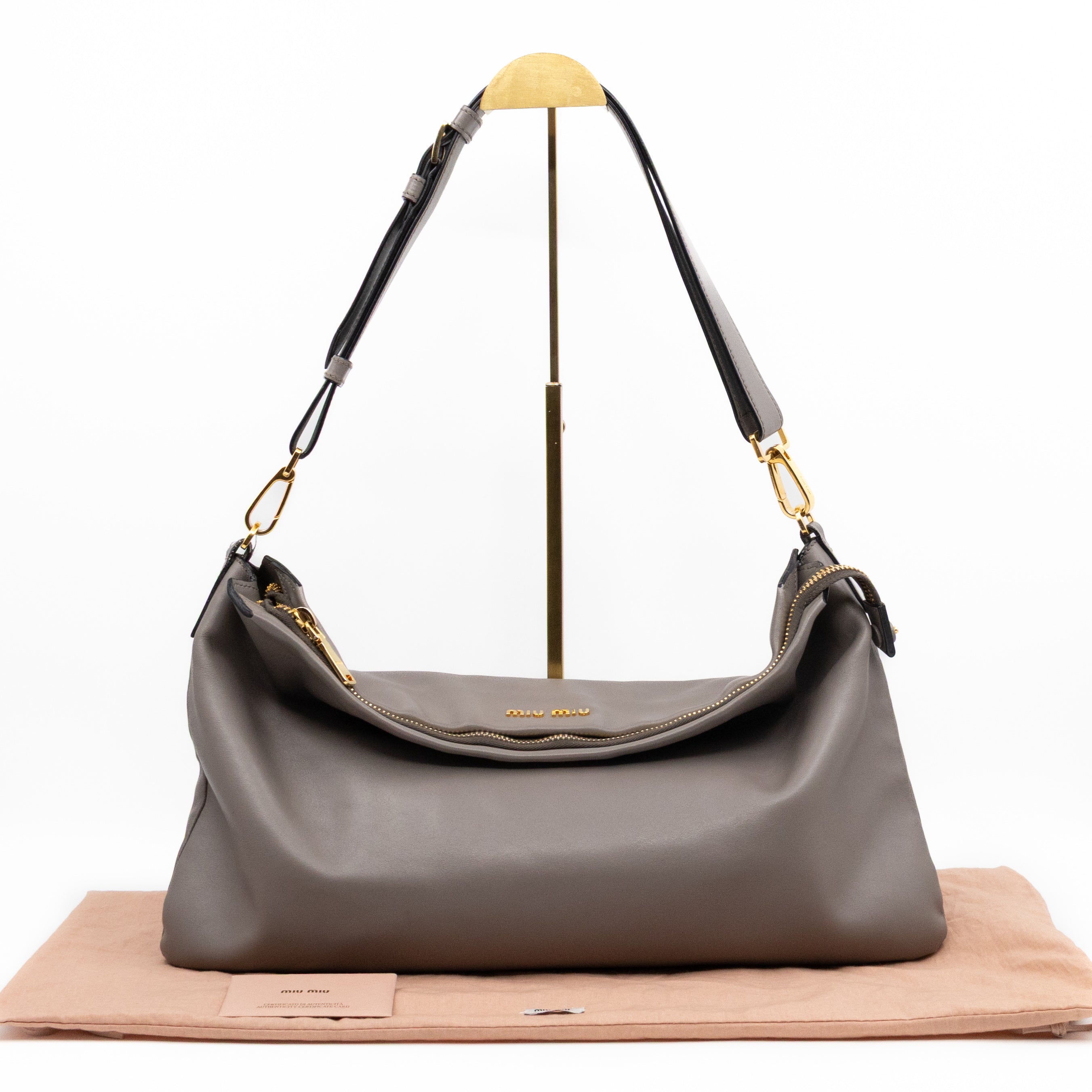 Shoulder Bag Argilla Grey Soft Calf Leather