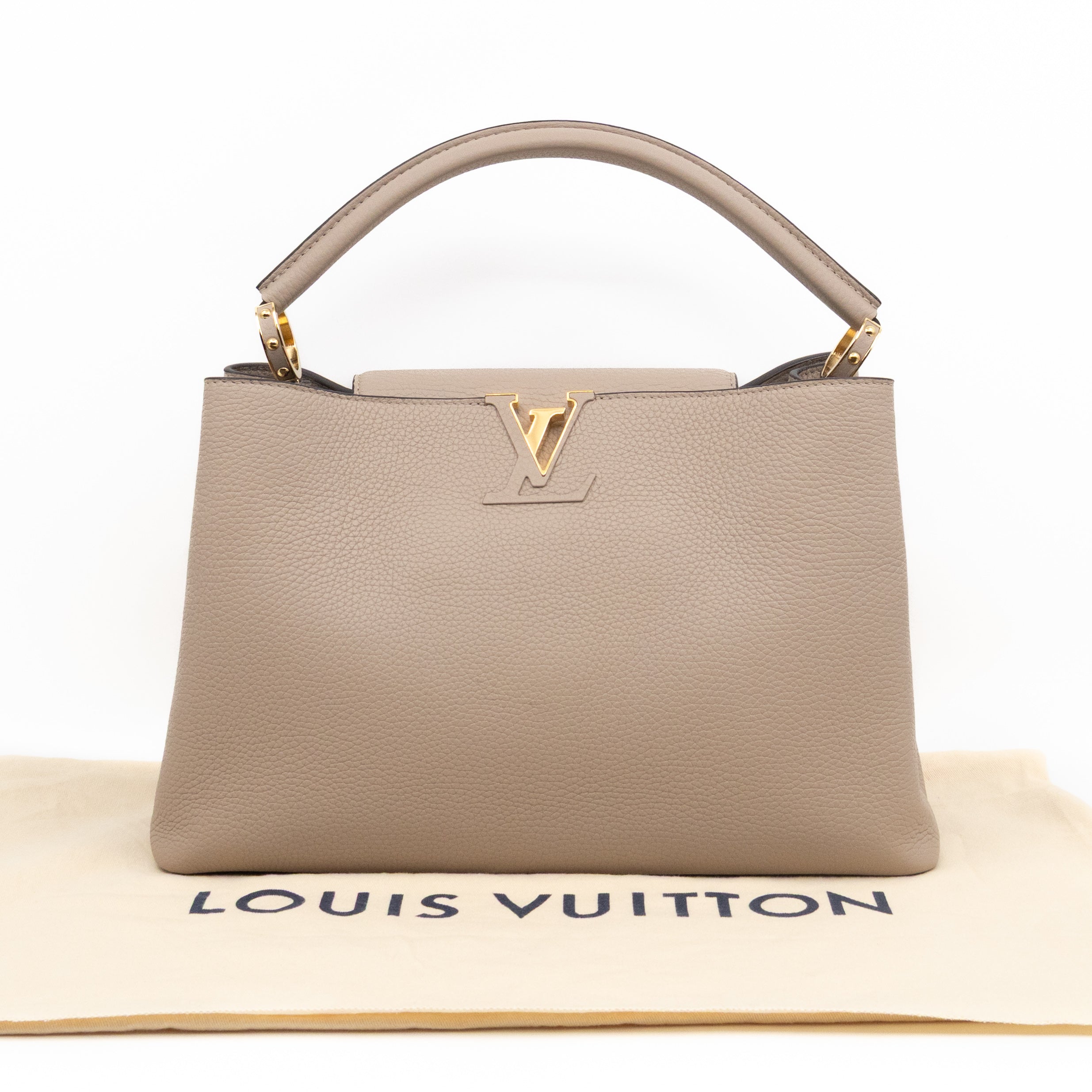 Capucines MM Beige Taurillon Leather