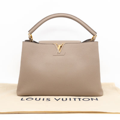 Capucines MM Beige Taurillon Leather