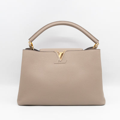 Capucines MM Beige Taurillon Leather