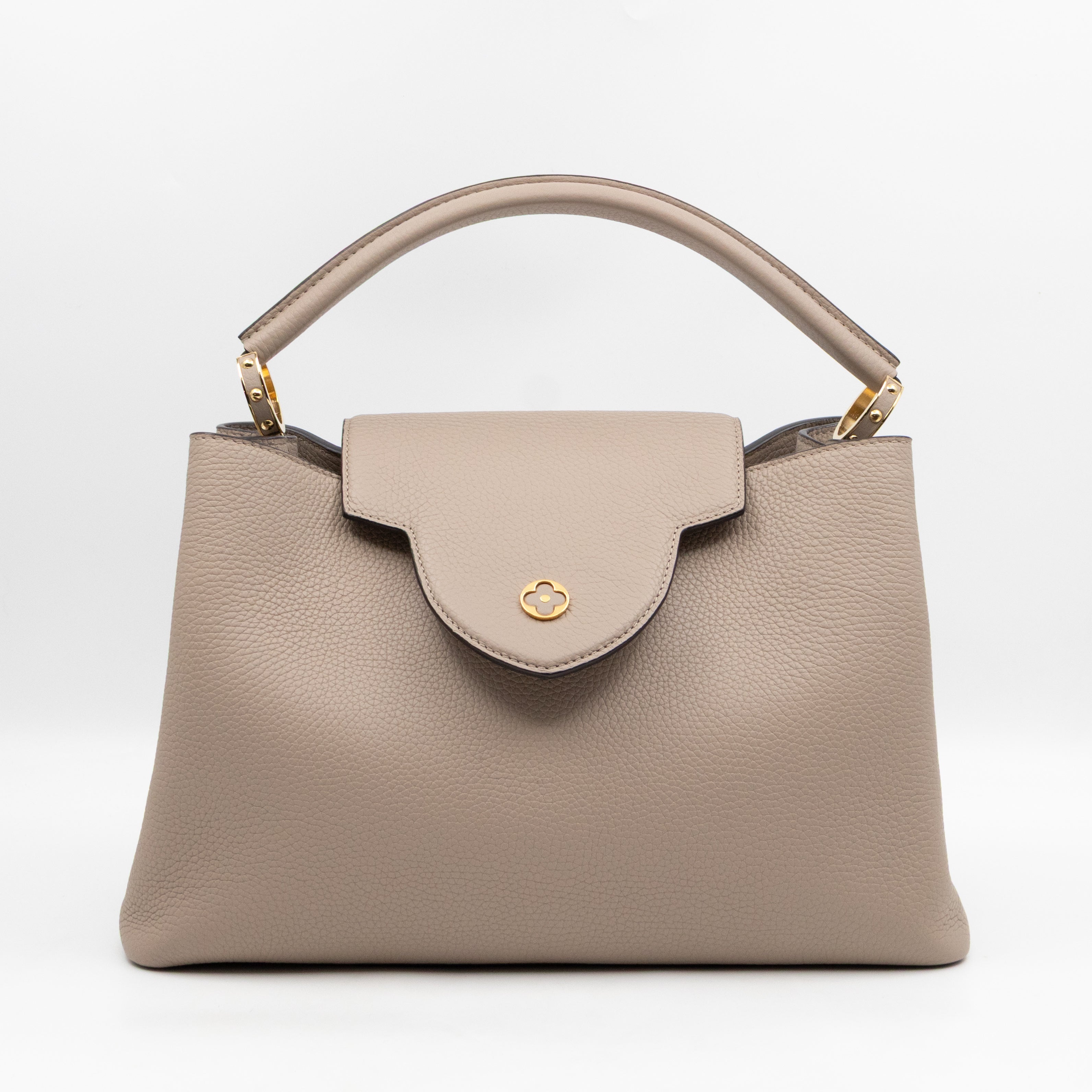 Capucines MM Beige Taurillon Leather