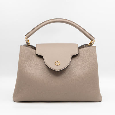 Capucines MM Beige Taurillon Leather