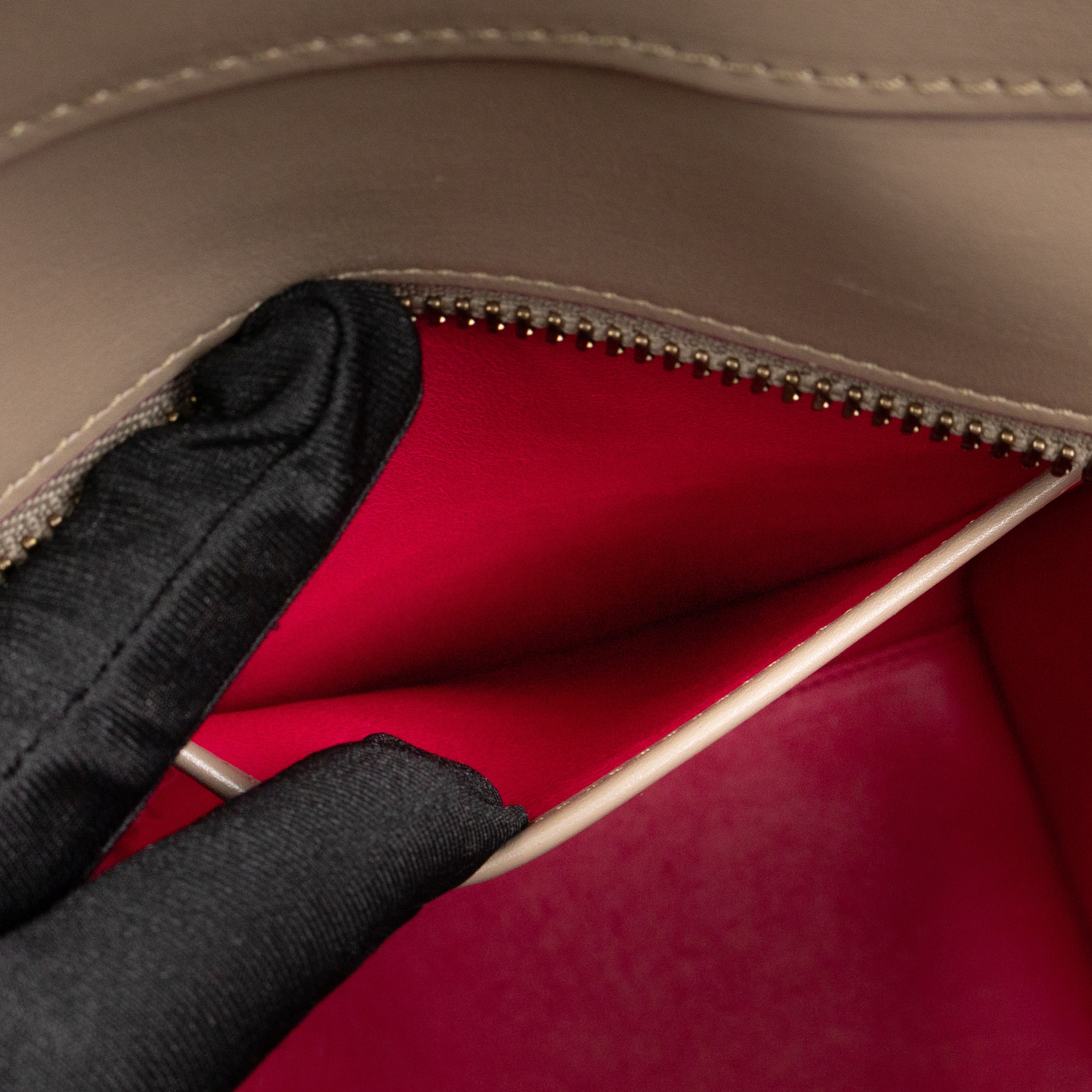 Micro Luggage Grey & Pink Leather