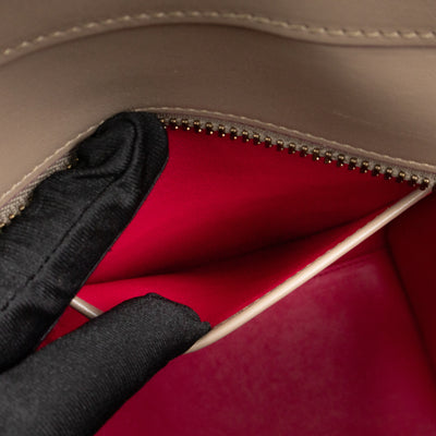 Micro Luggage Grey & Pink Leather