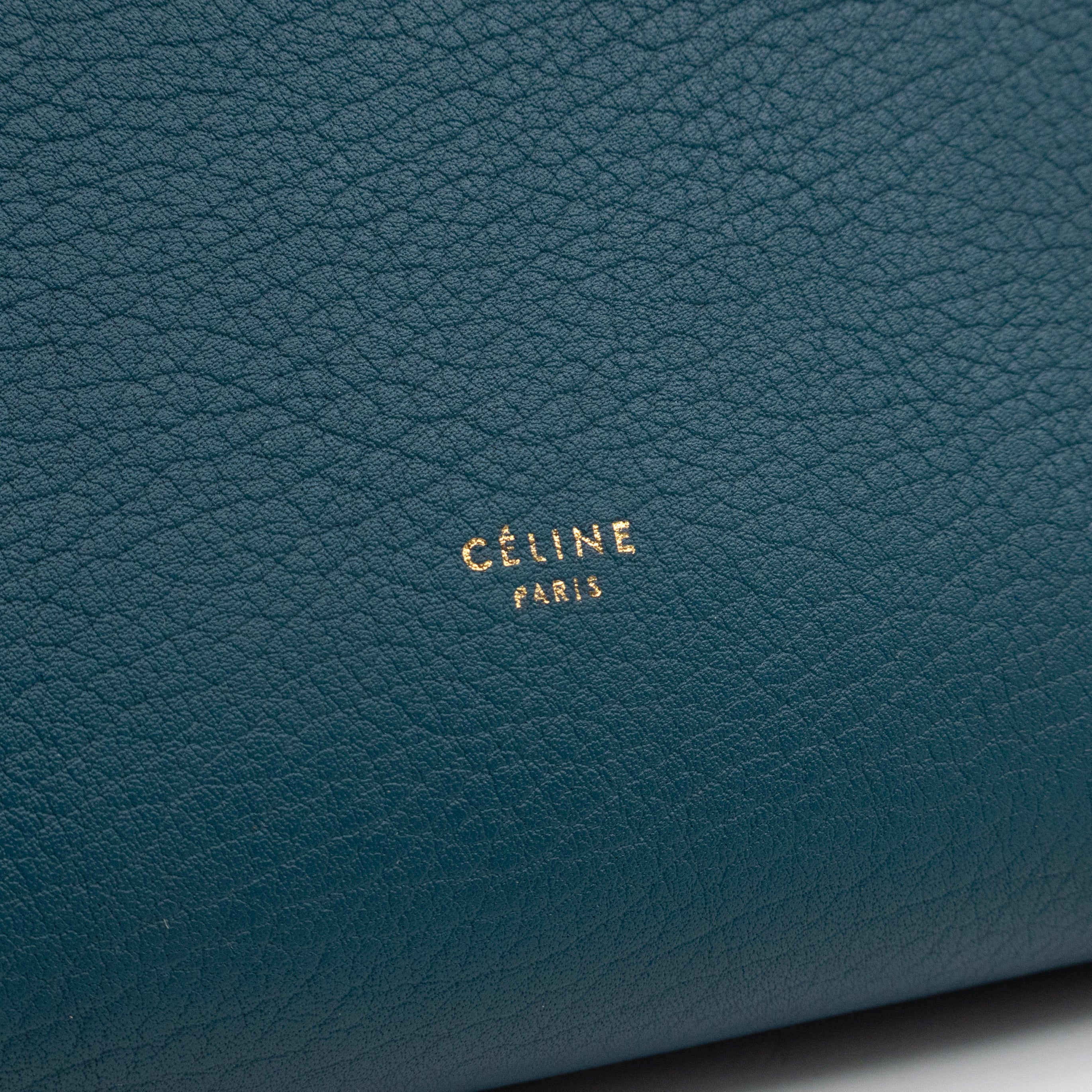 Tie Knot Tote Bag Medium Teal Leather