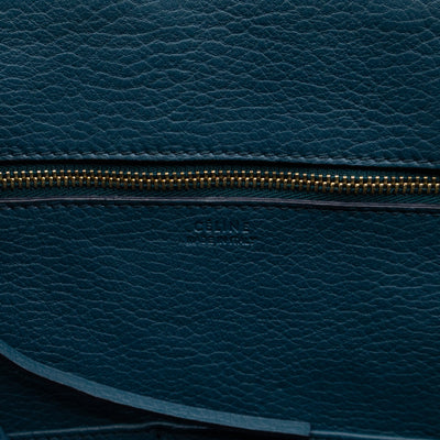 Tie Knot Tote Bag Medium Teal Leather