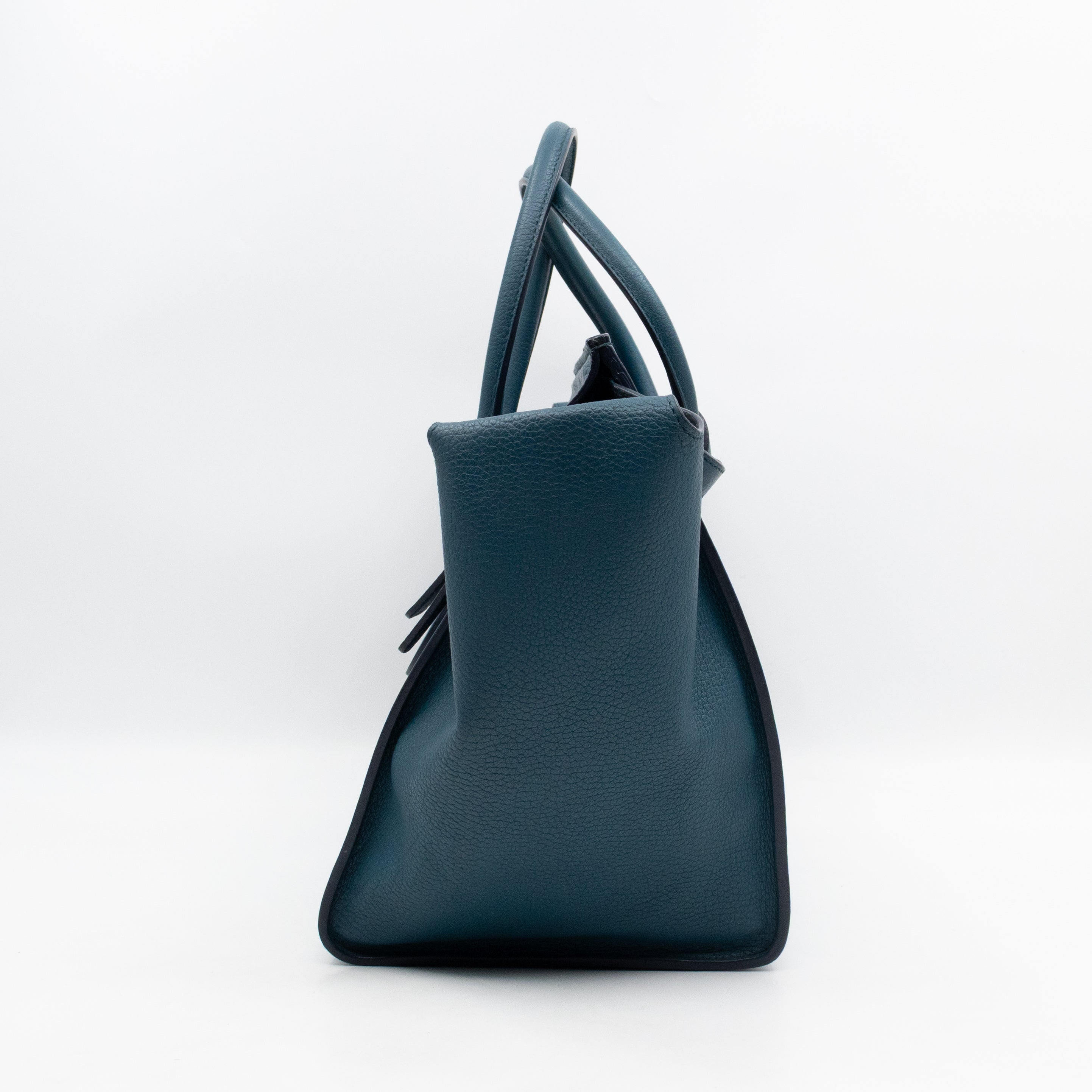 Tie Knot Tote Bag Medium Teal Leather