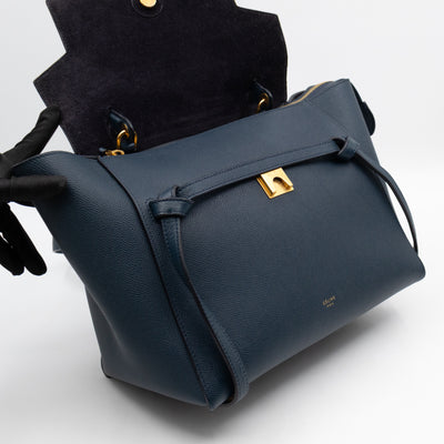 Mini Belt Bag Blue Leather