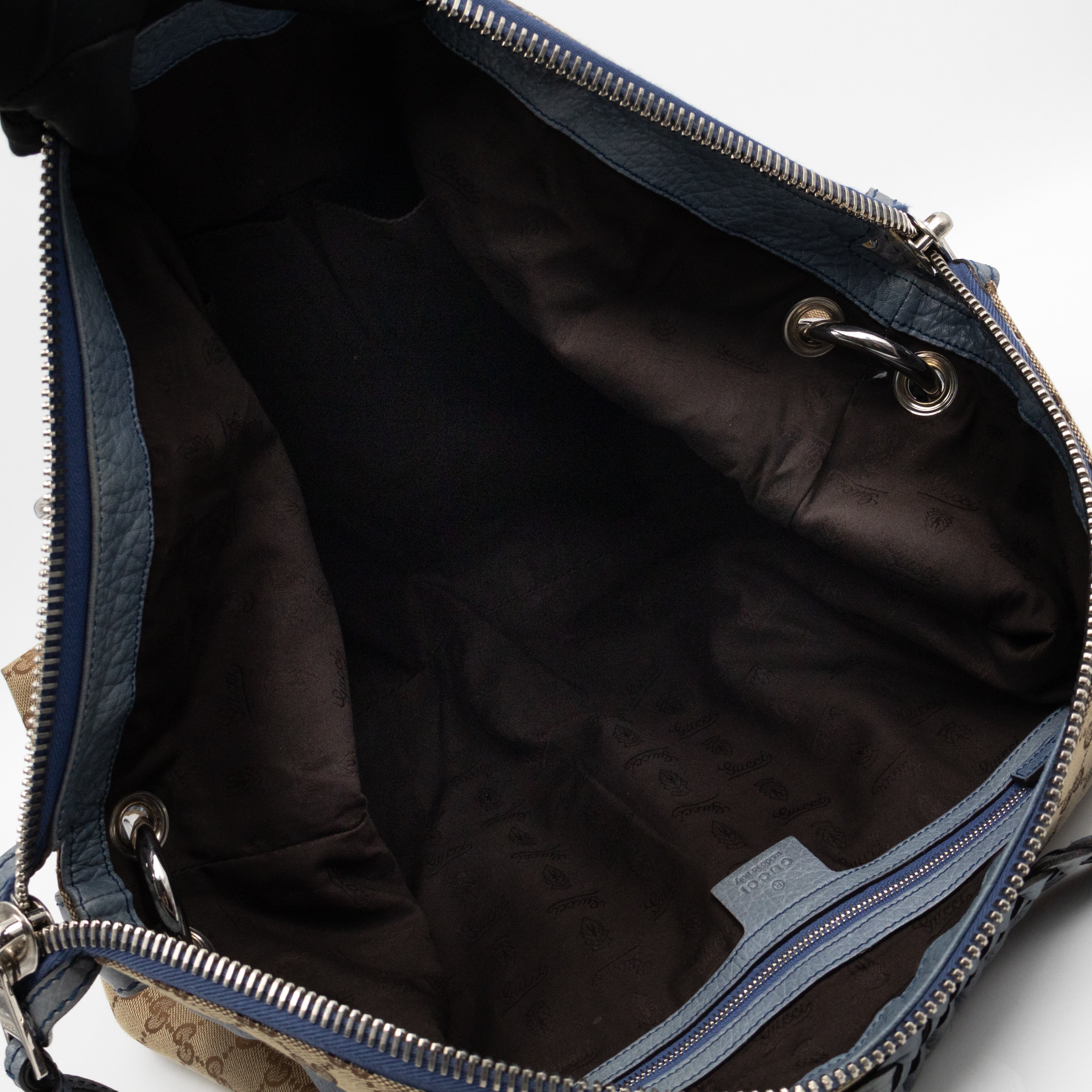 Bamboo Bar Medium Tote GG Supreme Blue Leather