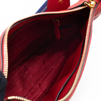 Crossbody Bag Red Vitello Daino Leather