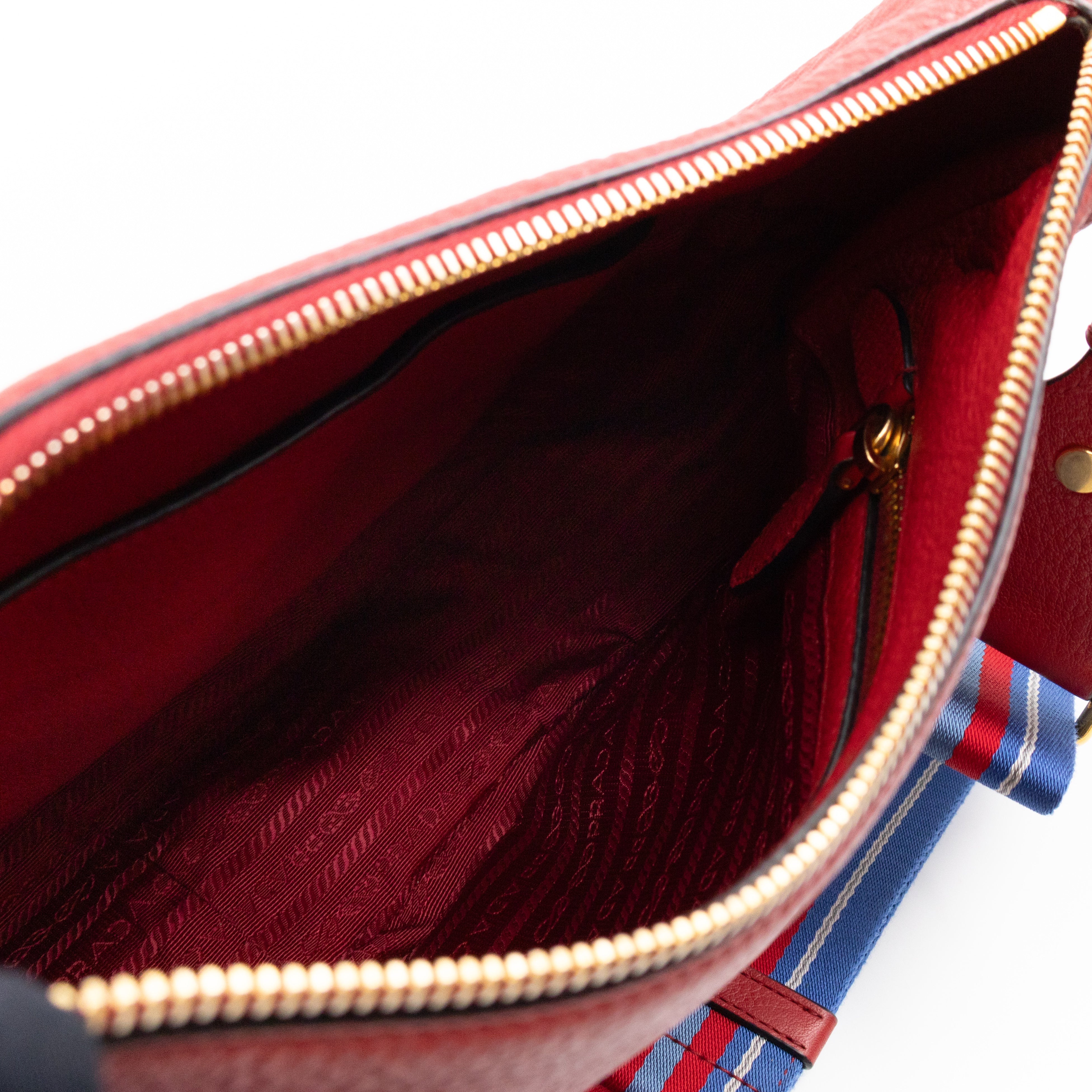 Crossbody Bag Red Vitello Daino Leather
