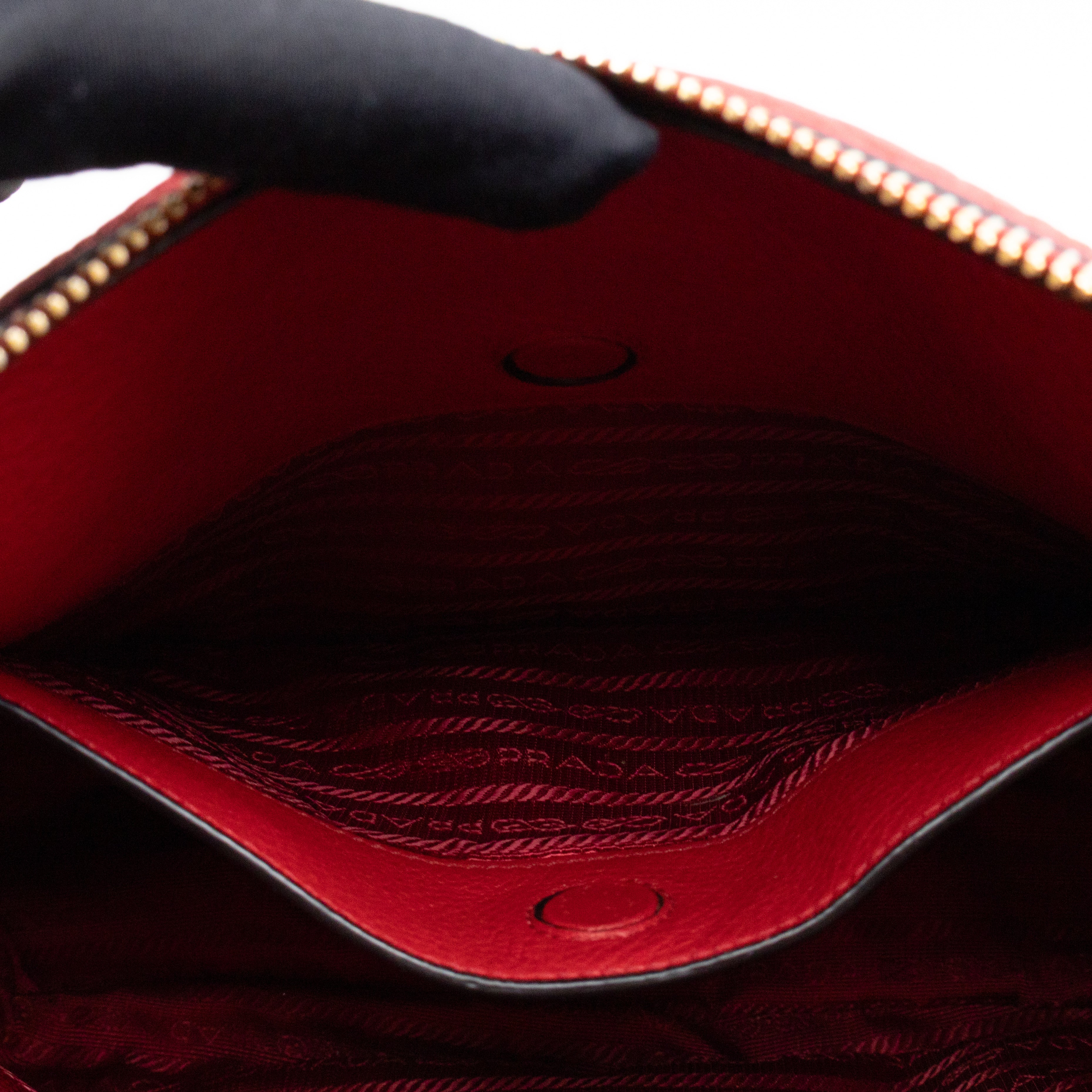 Crossbody Bag Red Vitello Daino Leather