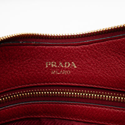 Crossbody Bag Red Vitello Daino Leather