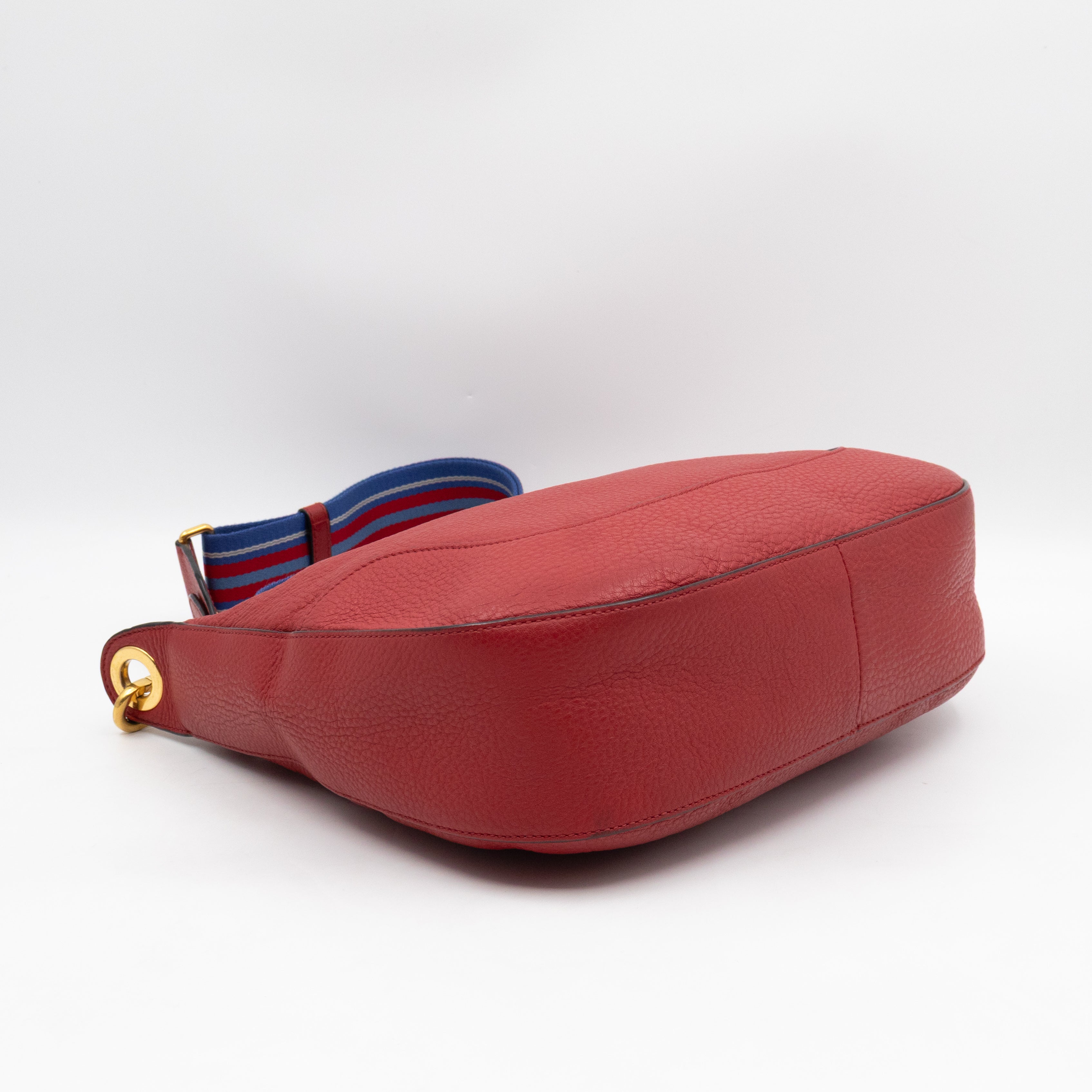 Crossbody Bag Red Vitello Daino Leather