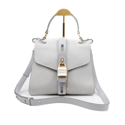 Aby Day Medium Top Handle Shoulder Bag Light Grey Leather