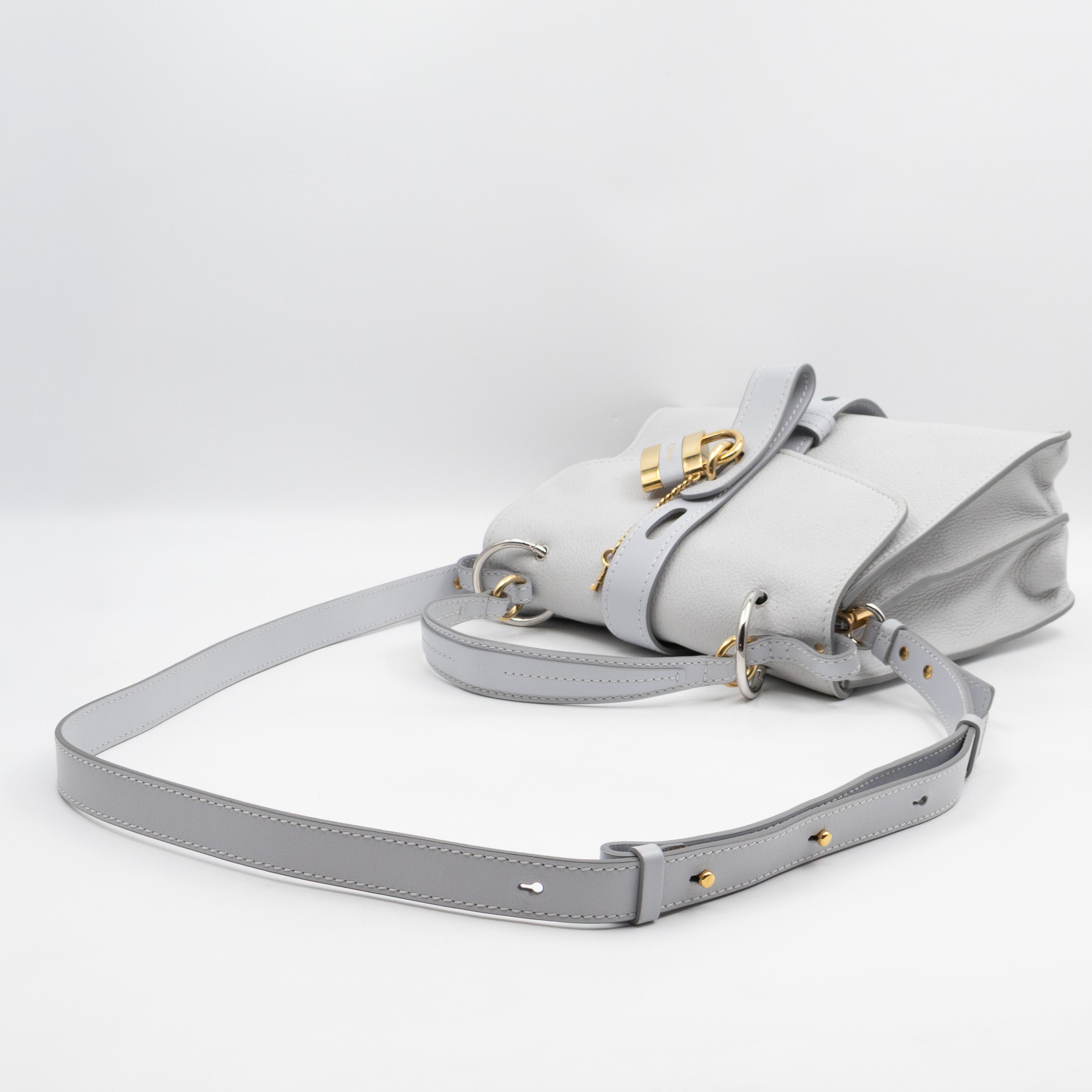 Aby Day Medium Top Handle Shoulder Bag Light Grey Leather