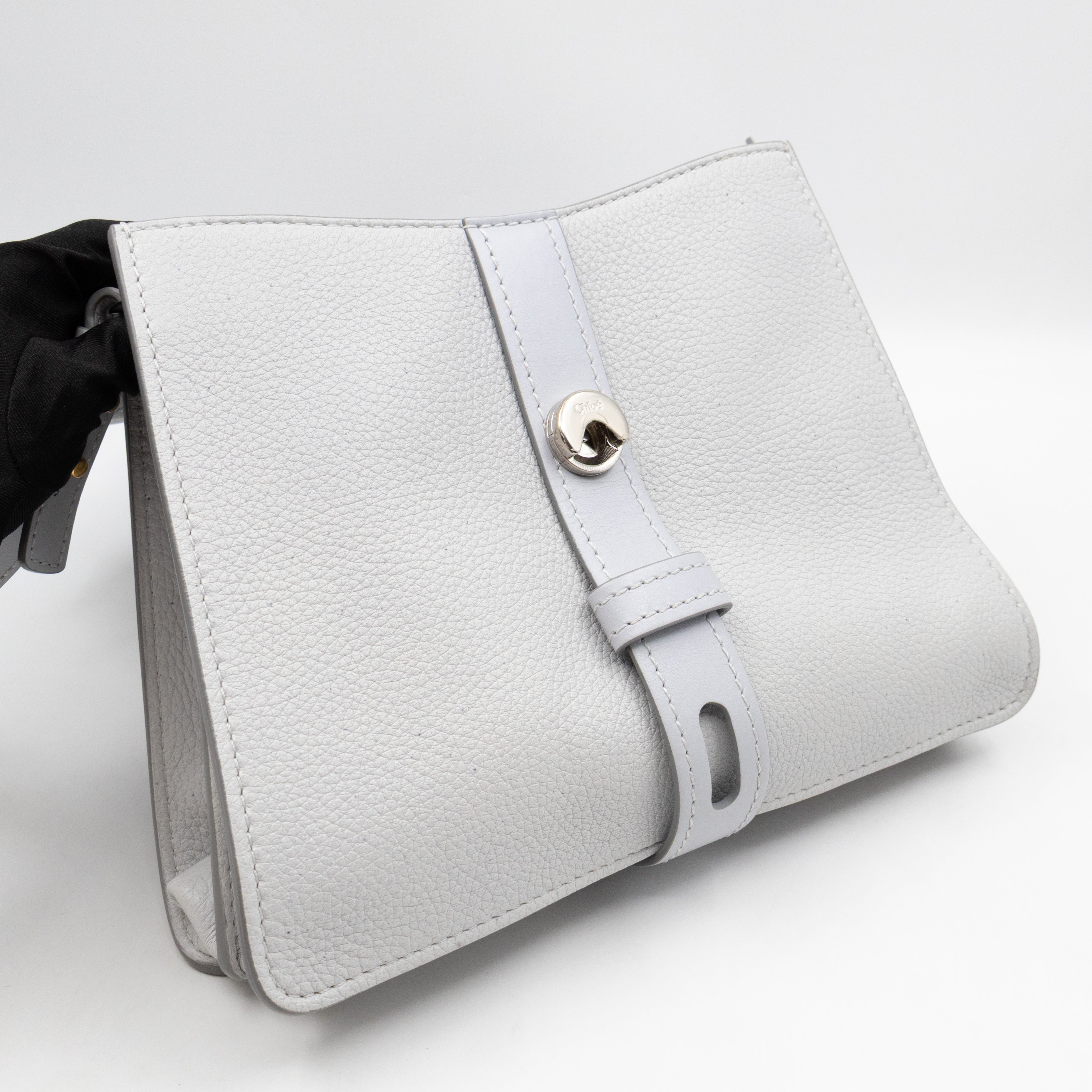 Aby Day Medium Top Handle Shoulder Bag Light Grey Leather