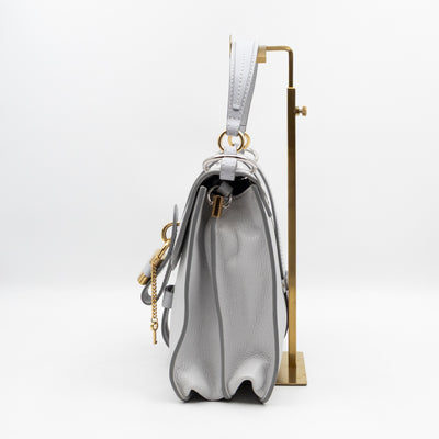 Aby Day Medium Top Handle Shoulder Bag Light Grey Leather