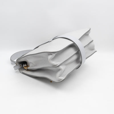 Aby Day Medium Top Handle Shoulder Bag Light Grey Leather