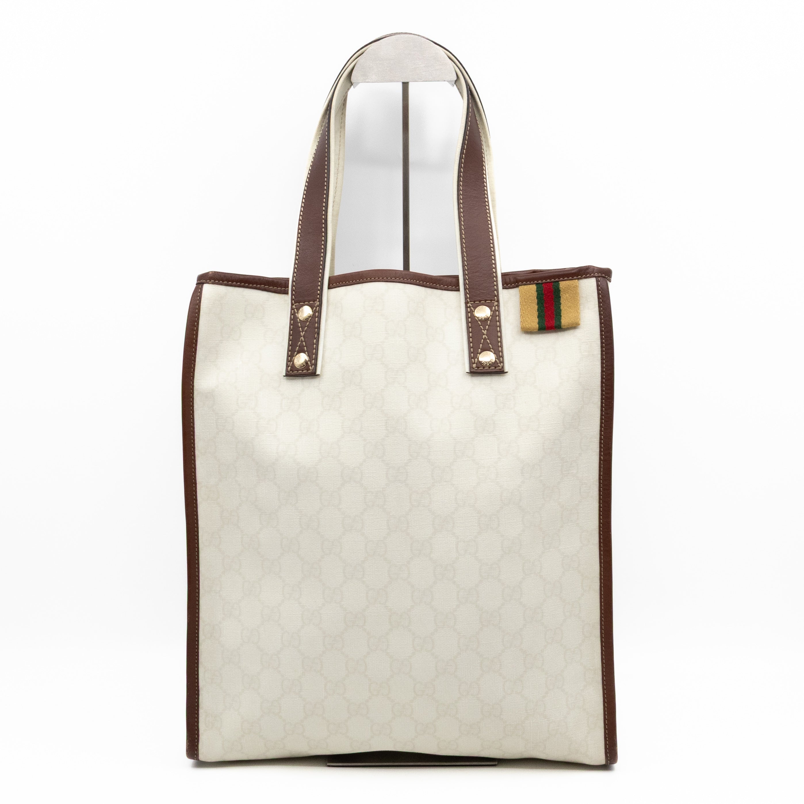 Web Loop Tote Medium White GG Supreme Canvas