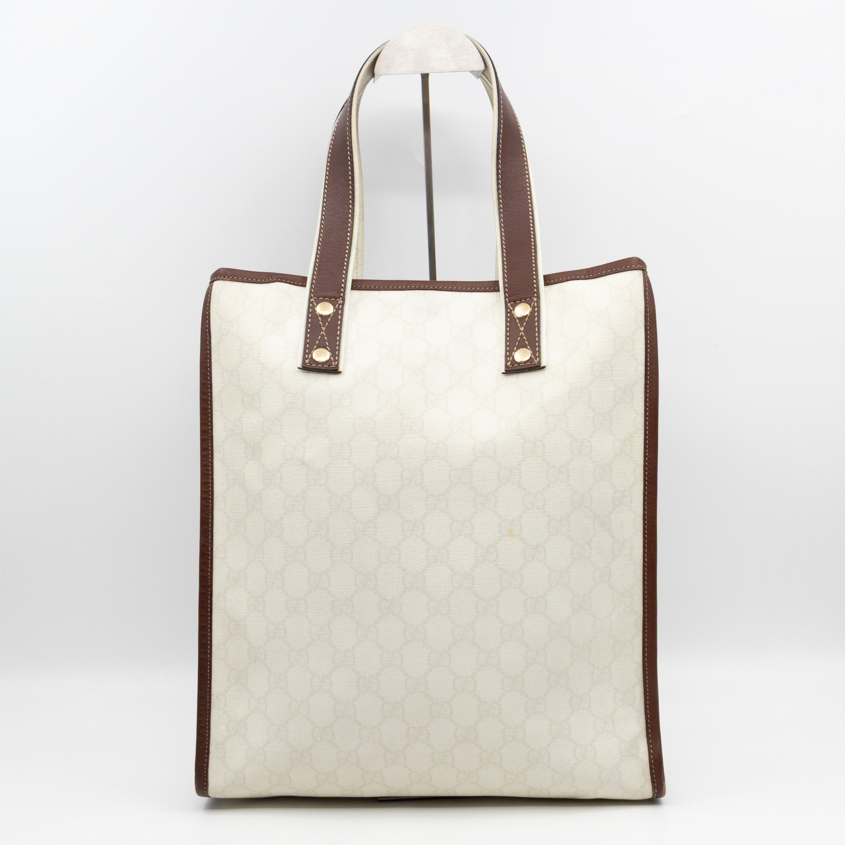 Web Loop Tote Medium White GG Supreme Canvas