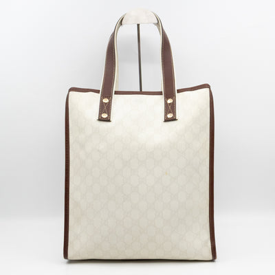 Web Loop Tote Medium White GG Supreme Canvas