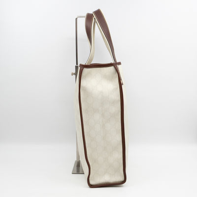 Web Loop Tote Medium White GG Supreme Canvas