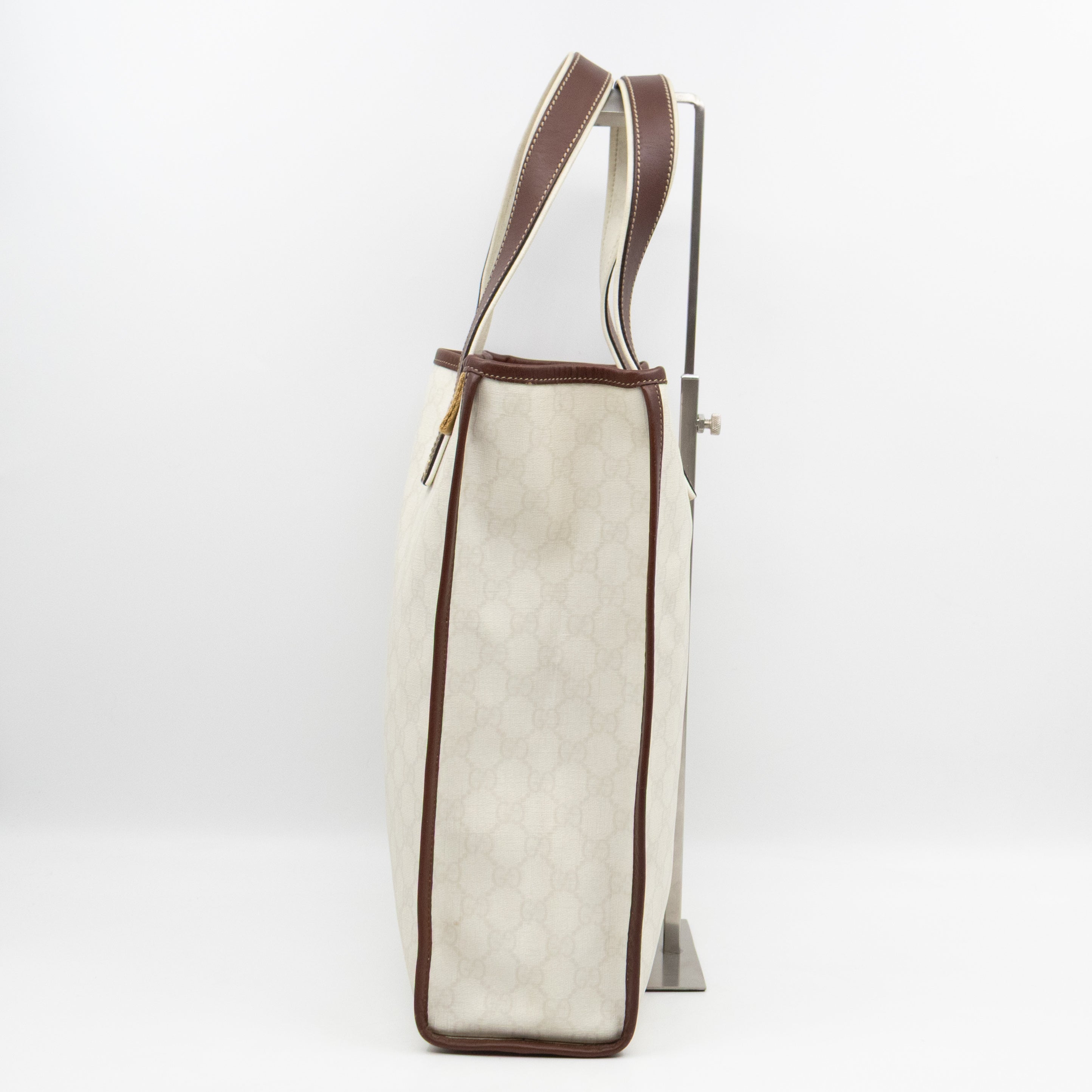 Web Loop Tote Medium White GG Supreme Canvas