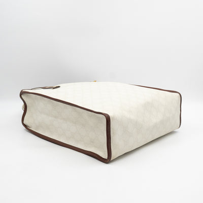 Web Loop Tote Medium White GG Supreme Canvas