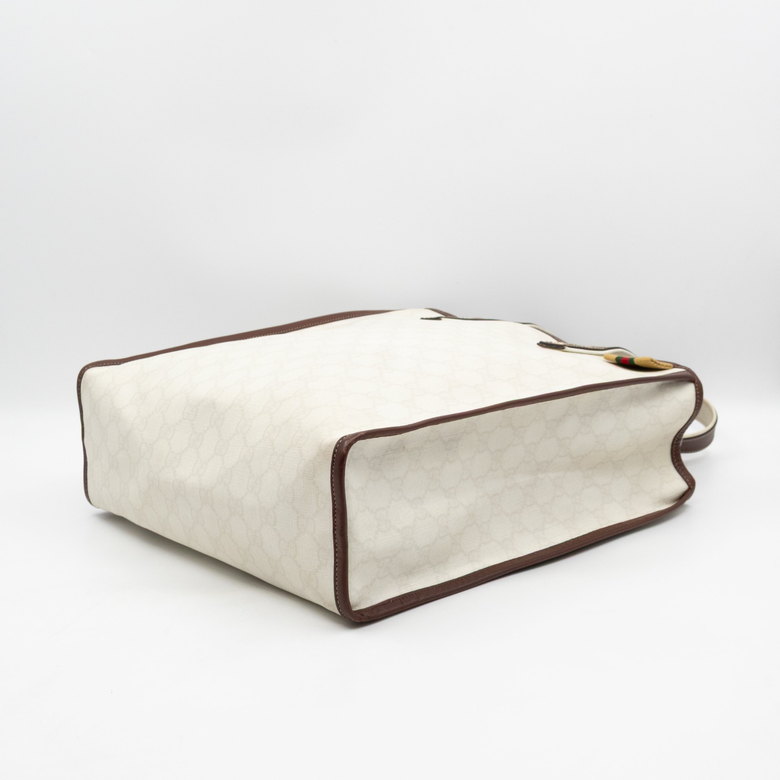 Web Loop Tote Medium White GG Supreme Canvas