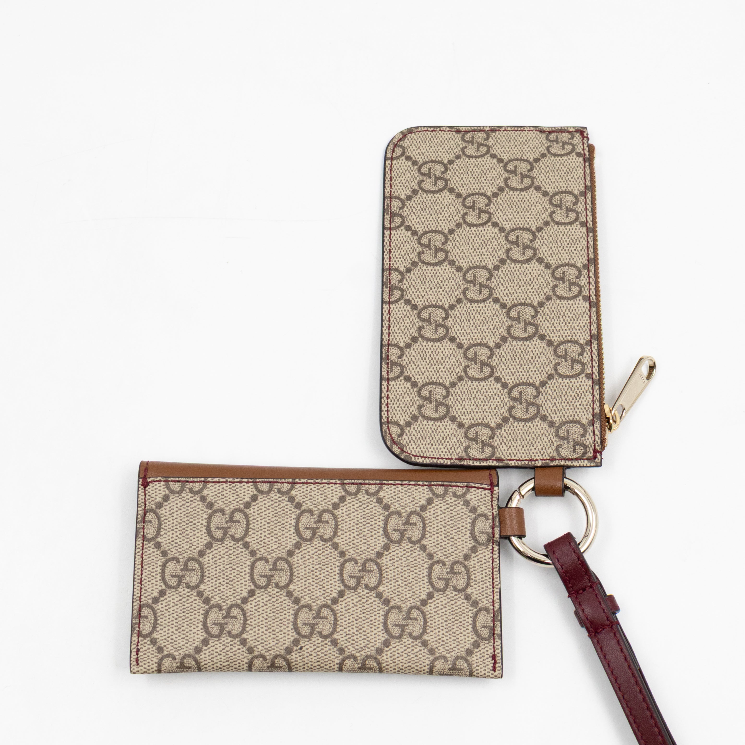 Multifunction Lanyard With Dog Print GG Supreme Brown