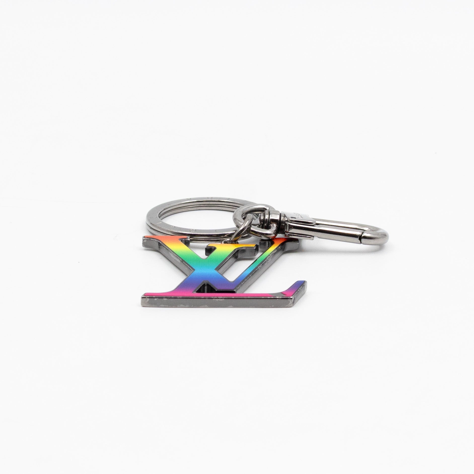 LV Initials Charm & Key Holder Rainbow
