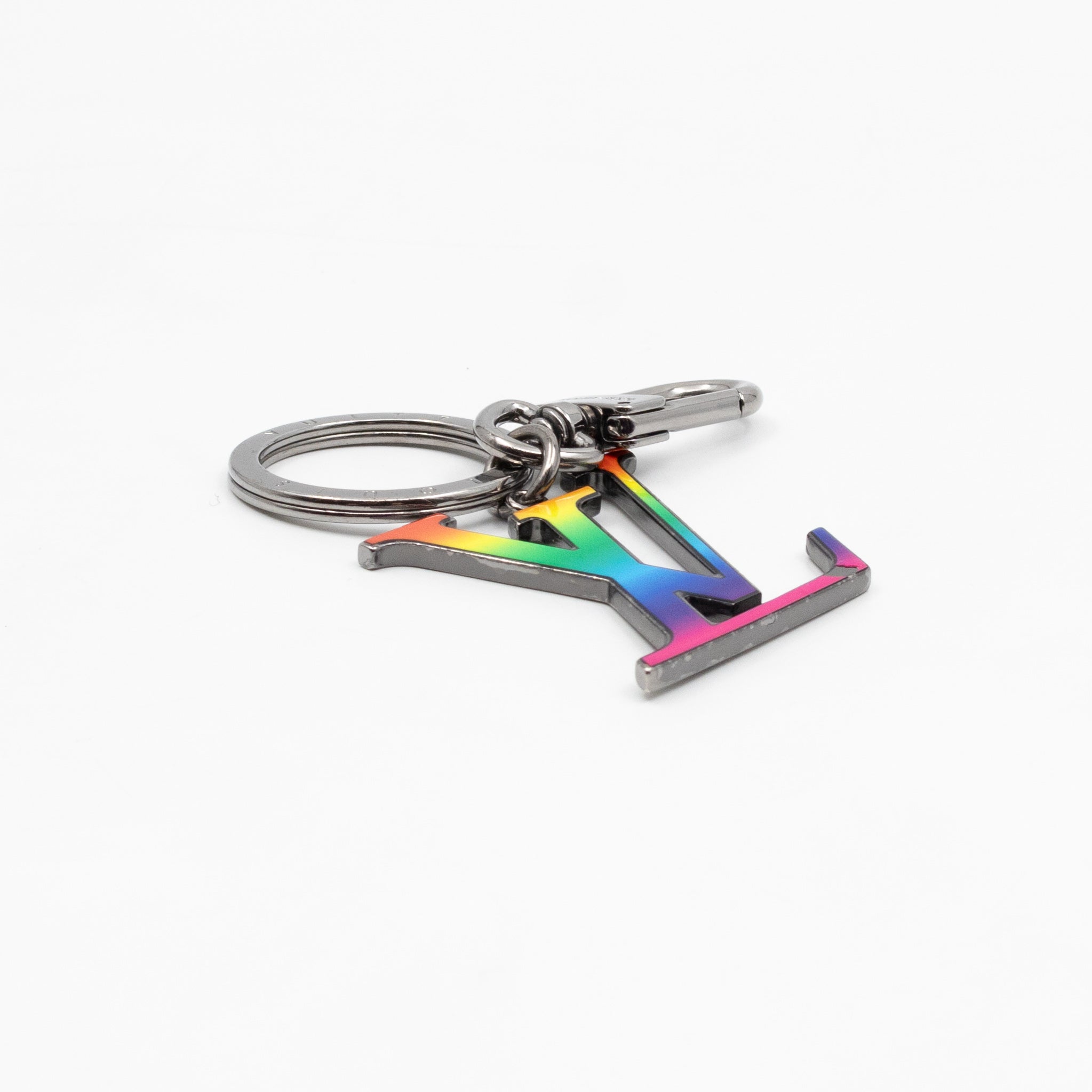 LV Initials Charm & Key Holder Rainbow