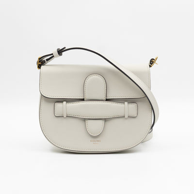 Symmetrical Mini Crossbody Bag White Leather