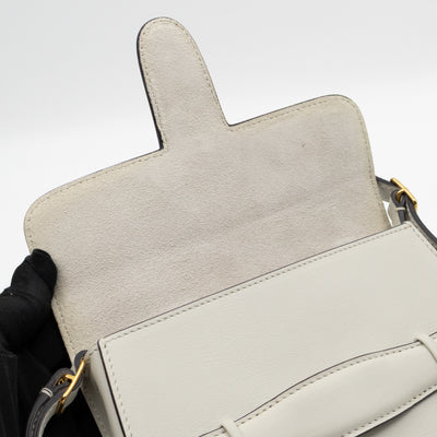 Symmetrical Mini Crossbody Bag White Leather