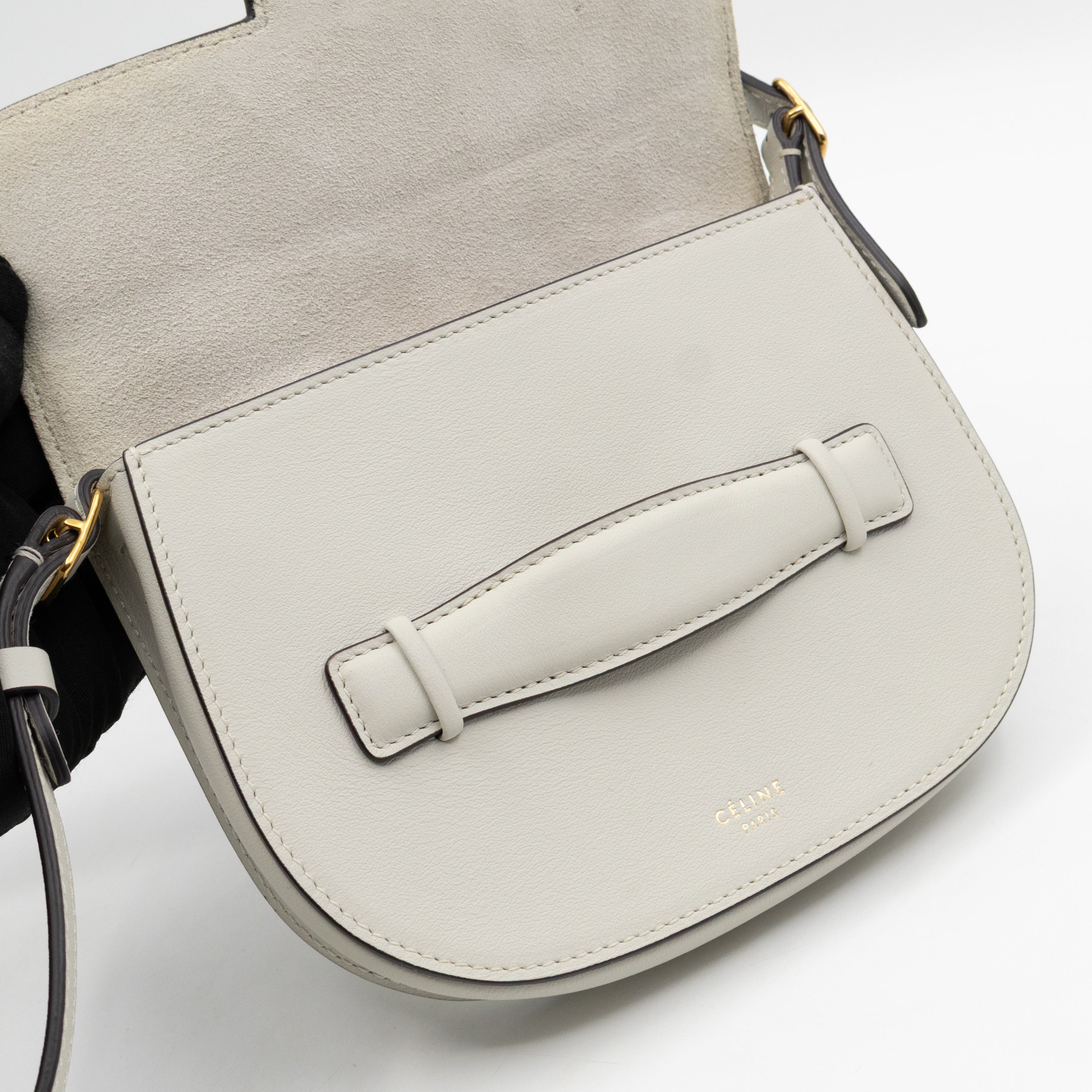 Symmetrical Mini Crossbody Bag White Leather