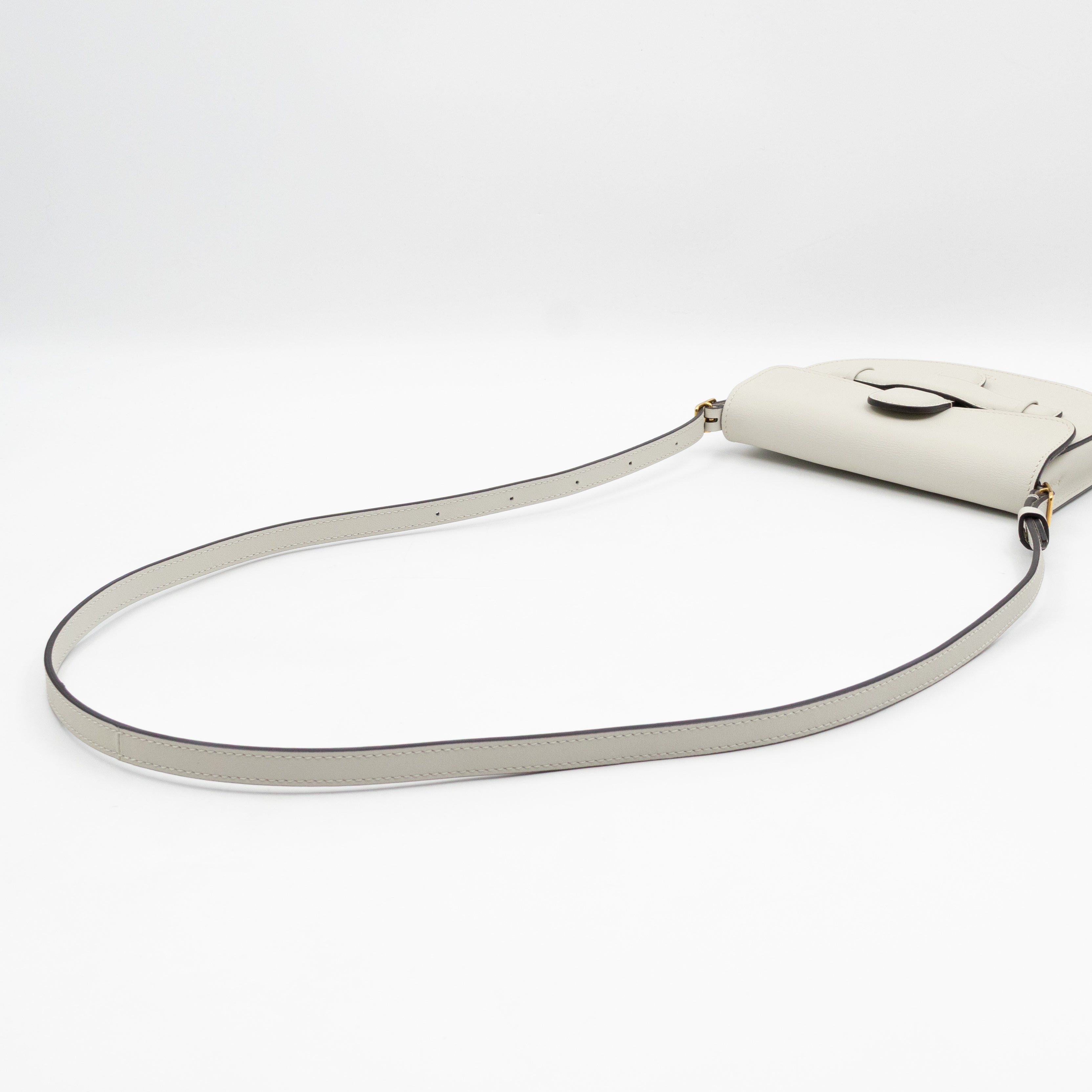 Symmetrical Mini Crossbody Bag White Leather