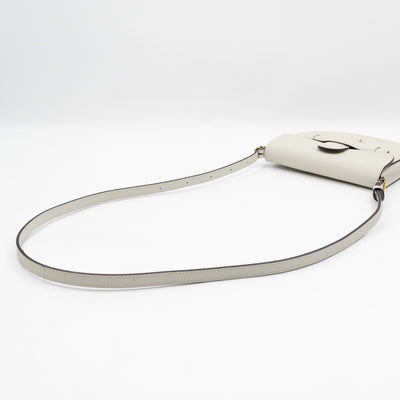 Symmetrical Mini Crossbody Bag White Leather