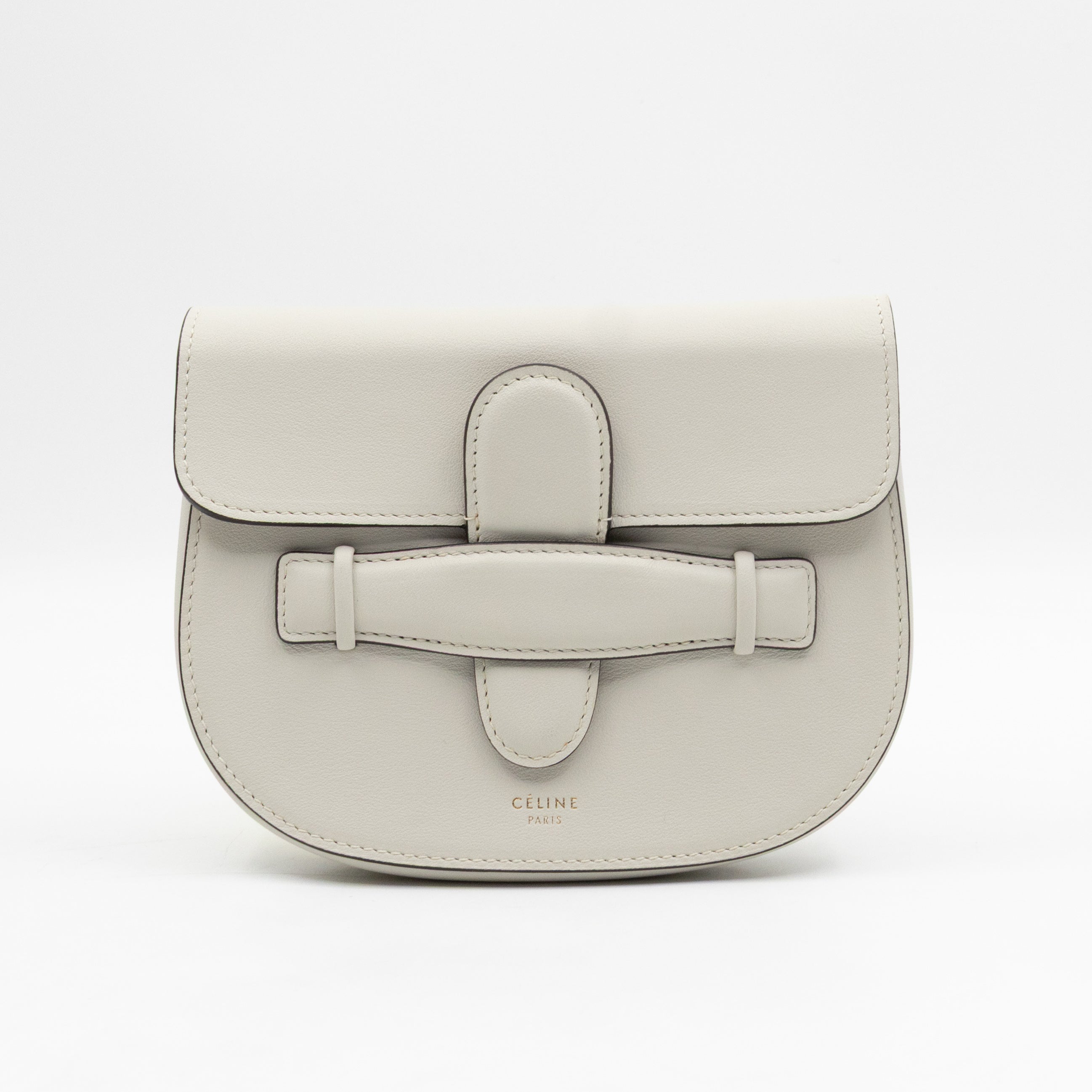 Symmetrical Mini Crossbody Bag White Leather