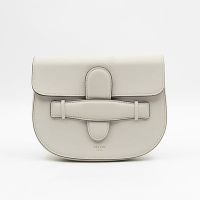 Symmetrical Mini Crossbody Bag White Leather