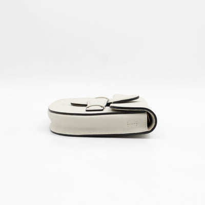 Symmetrical Mini Crossbody Bag White Leather