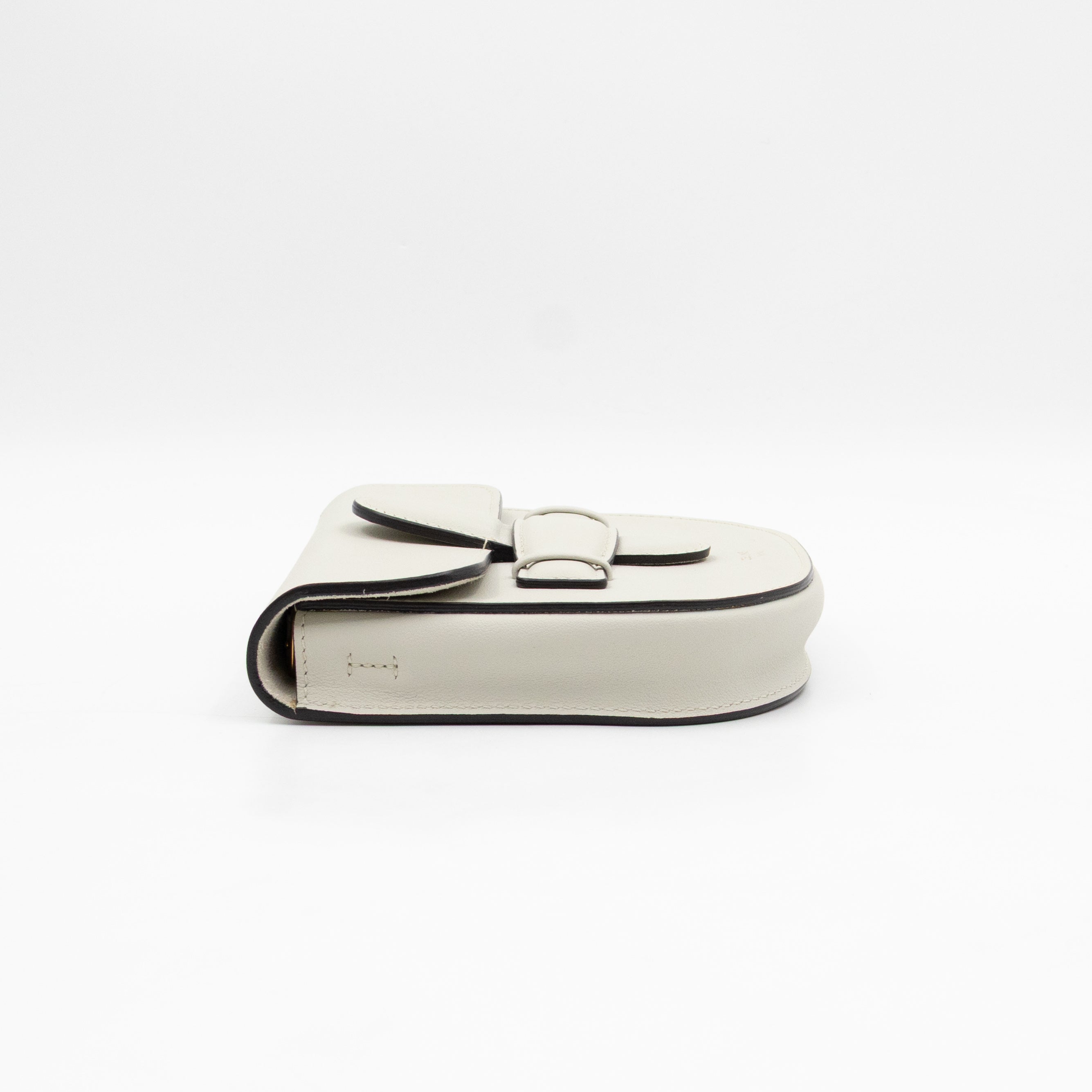 Symmetrical Mini Crossbody Bag White Leather