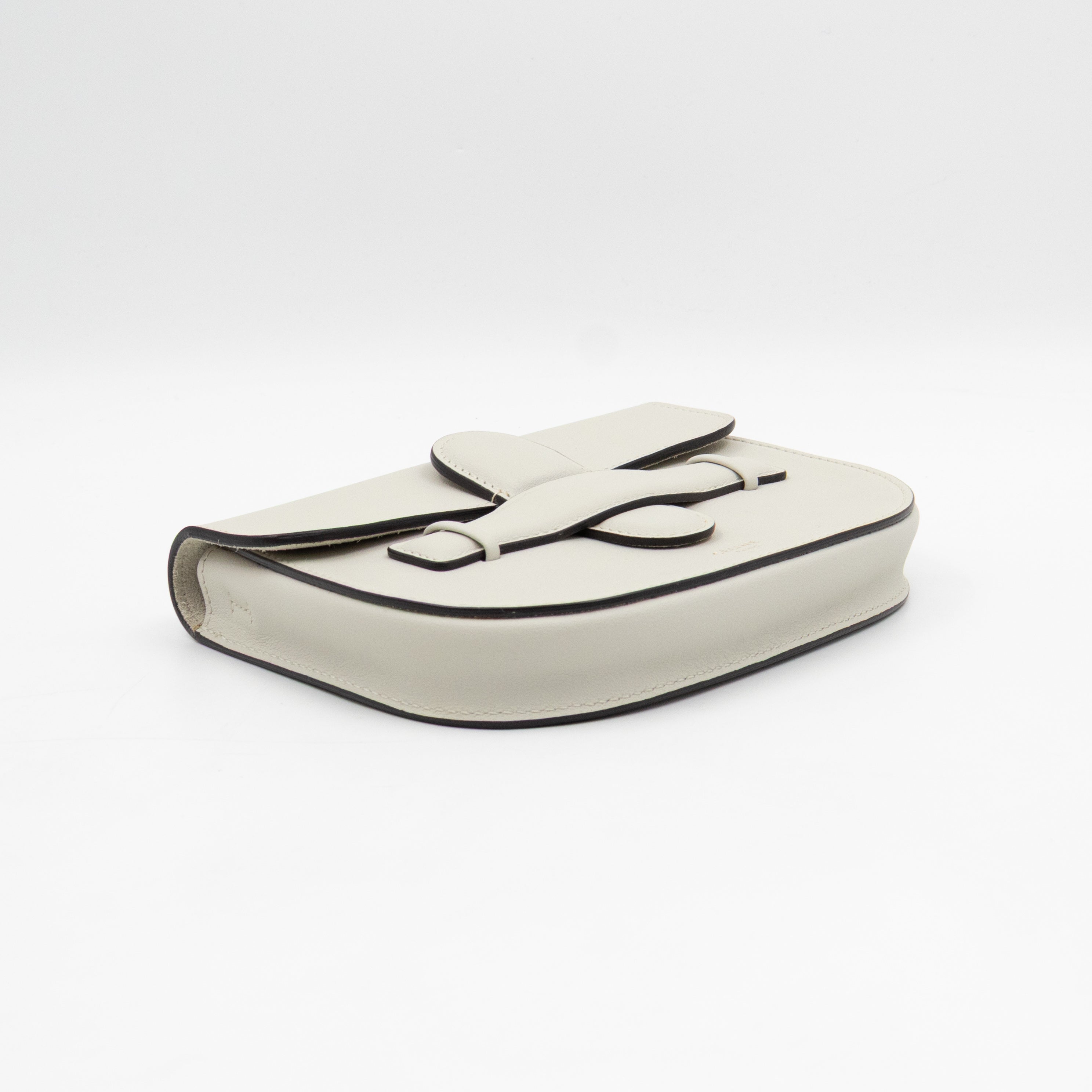 Symmetrical Mini Crossbody Bag White Leather