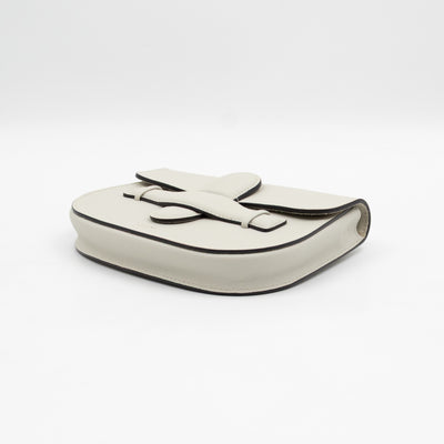 Symmetrical Mini Crossbody Bag White Leather