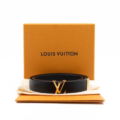 Initials 20 mm Belt Black Leather 85 cm