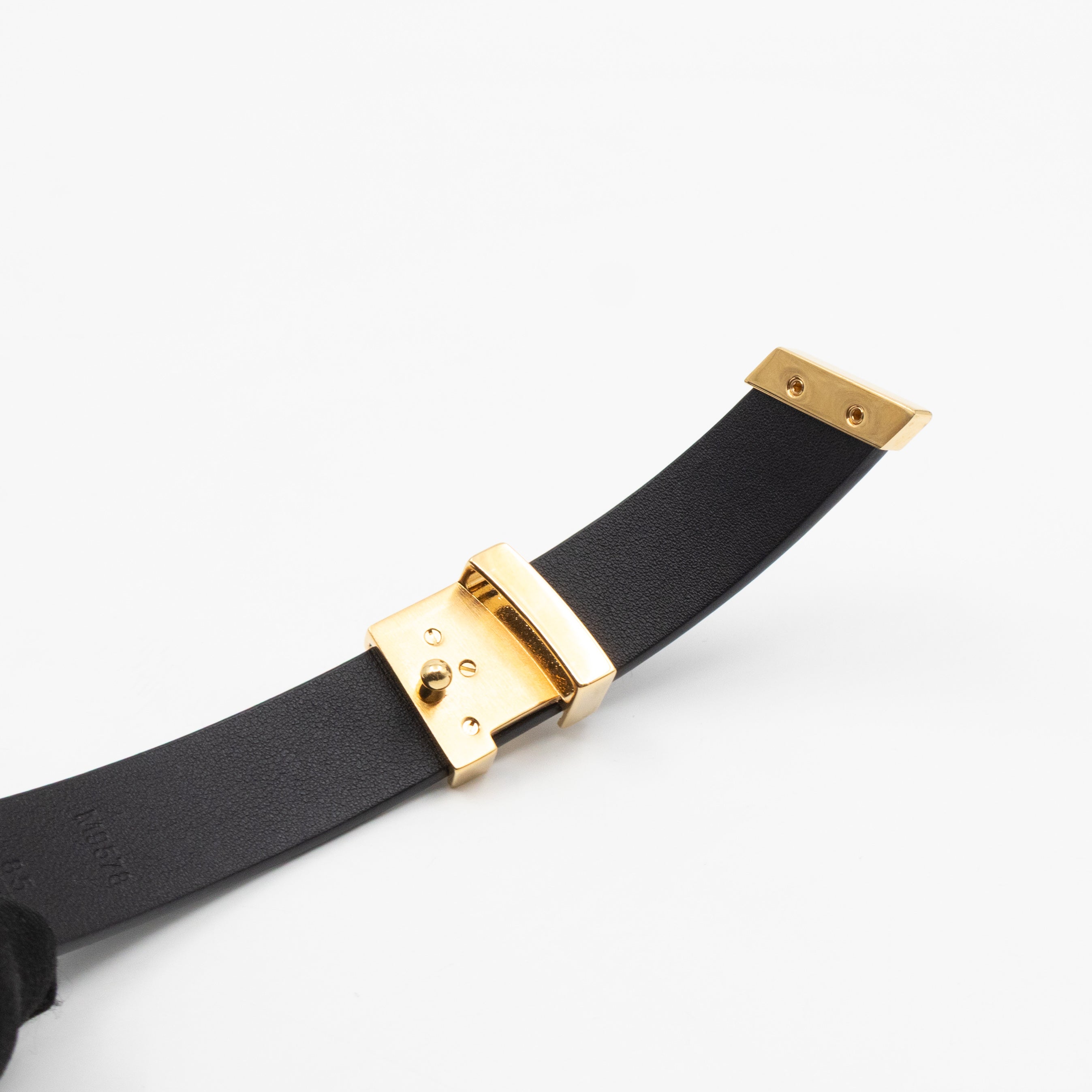 Initials 20 mm Belt Black Leather 85 cm